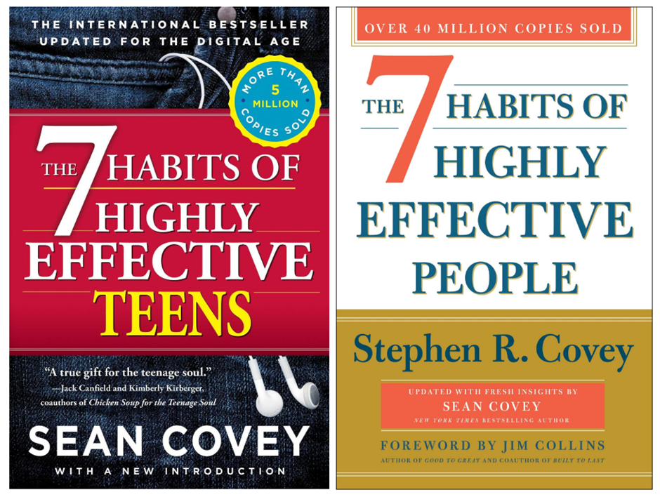 Book covers of the 7 Habits of highly effective peoples