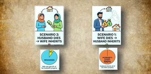 Information on paper about the scenarios of the husband's wife's death 