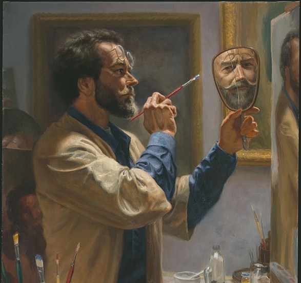 Self Portrait with Two Mirrors — Virgil Elliott